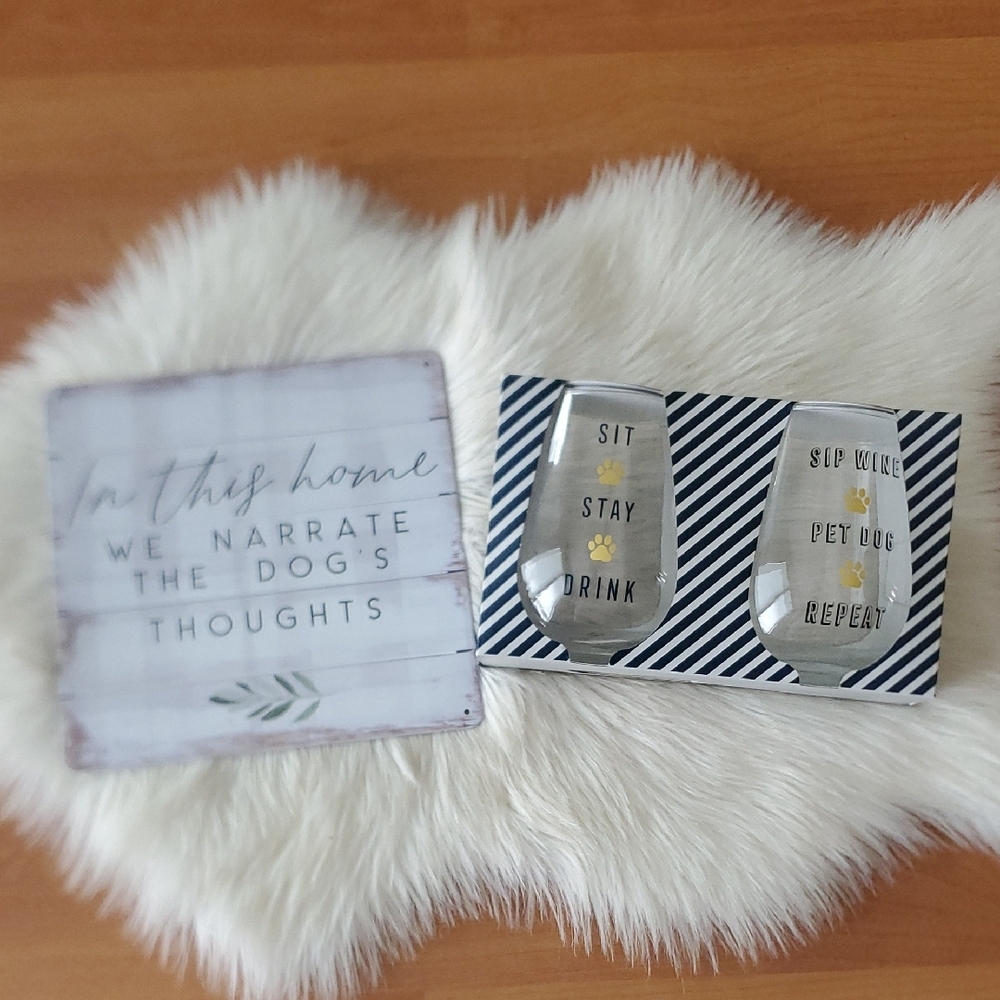 NEW Dog-Themed Wine Glass Set And Decor